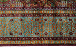 6x8 Purple and Light Blue Turkish Tribal Rug