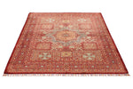 5x7 Burgundy and Multicolor Turkish Tribal Rug