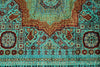 5x7 Blue and Turquoıse Turkish Tribal Rug