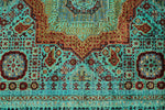 5x7 Blue and Turquoıse Turkish Tribal Rug