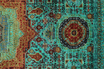 5x7 Blue and Turquoıse Turkish Tribal Rug