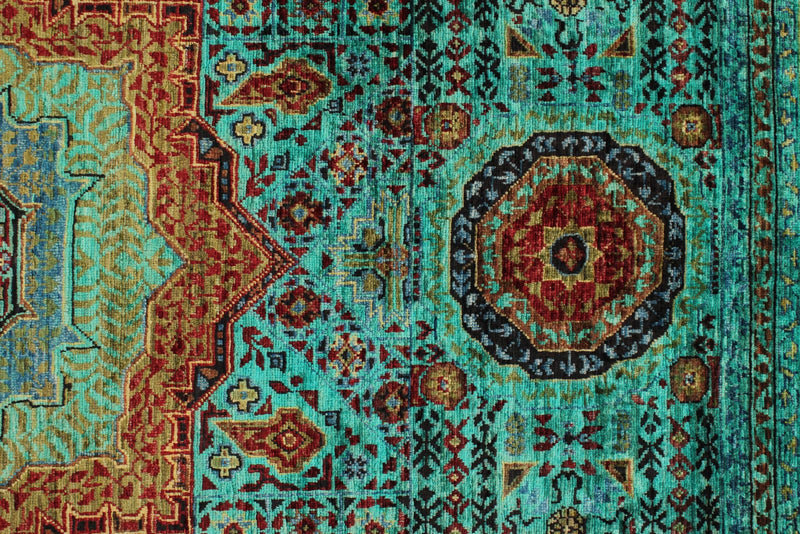 5x7 Blue and Turquoıse Turkish Tribal Rug