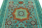 5x7 Blue and Turquoıse Turkish Tribal Rug