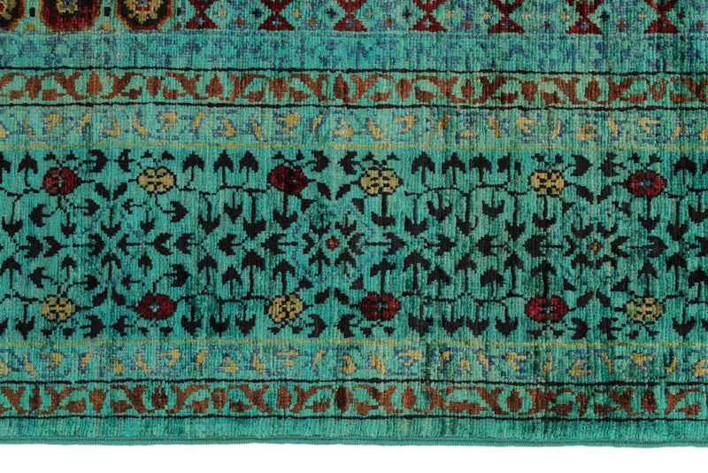5x7 Blue and Turquoıse Turkish Tribal Rug