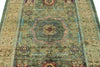 4x6 Green and Multicolor Turkish Tribal Rug