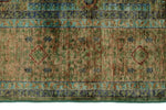 4x6 Green and Multicolor Turkish Tribal Rug