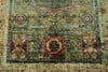 4x6 Green and Multicolor Turkish Tribal Rug