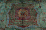 9x13 Turquoıse and Red Turkish Tribal Rug