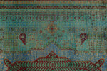 9x13 Turquoıse and Red Turkish Tribal Rug