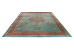 9x13 Turquoıse and Red Turkish Tribal Rug