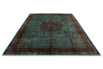 9x13 Turquoıse and Red Turkish Tribal Rug