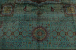 9x13 Turquoıse and Red Turkish Tribal Rug