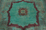 9x12 Green and Turquoıse Turkish Tribal Rug