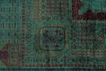 9x12 Green and Turquoıse Turkish Tribal Rug