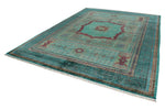 9x12 Green and Turquoıse Turkish Tribal Rug