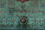 9x12 Green and Turquoıse Turkish Tribal Rug