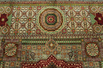 8x11 Green and Light Blue Turkish Tribal Rug