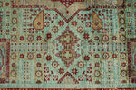 9x12 Green and Blue Turkish Tribal Rug