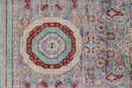 6x8 Pink and Blue Turkish Tribal Rug