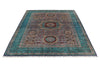 6x8 Pink and Blue Turkish Tribal Rug