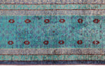 6x8 Pink and Blue Turkish Tribal Rug