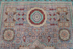 6x8 Pink and Blue Turkish Tribal Rug