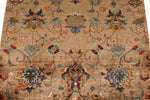 4x6 Light Camel and Multicolor Turkish Tribal Rug