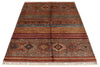 4x6 Red and Multicolor Tribal Rug