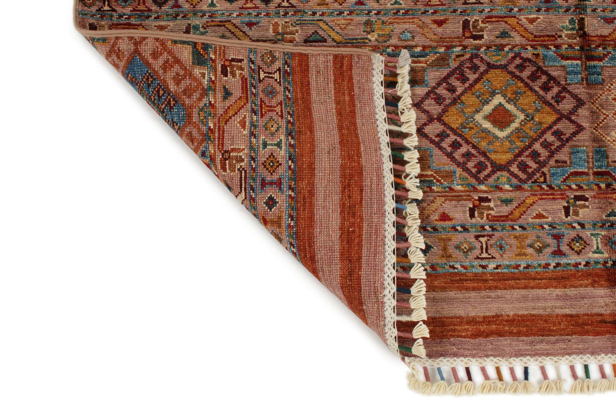 4x6 Red and Multicolor Tribal Rug