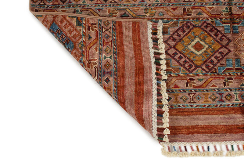 4x6 Red and Multicolor Tribal Rug
