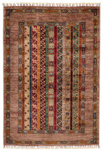 3x5 Multicolor and Brown Turkish Tribal Rug