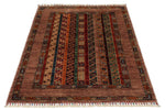 3x5 Multicolor and Brown Turkish Tribal Rug