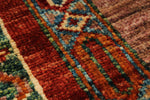 3x5 Multicolor and Brown Turkish Tribal Rug