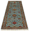 3x8 Blue and Multicolor Turkish Tribal Runner