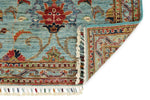 3x8 Blue and Multicolor Turkish Tribal Runner