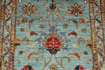 3x8 Blue and Multicolor Turkish Tribal Runner