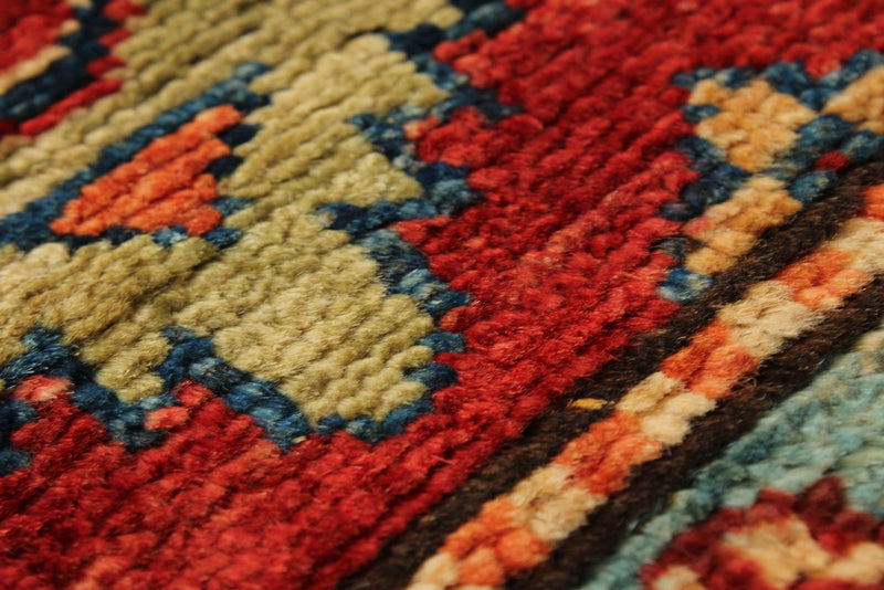 3x10 Red and Ivory Kazak Tribal Runner