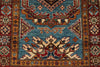 3x7 Light Blue and Red Kazak Tribal Runner