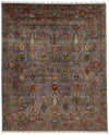 8x10 Gray and Multicolor Turkish Tribal Rug