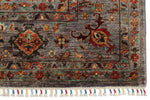 8x10 Gray and Multicolor Turkish Tribal Rug