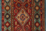 8x10 Brown and Multicolor Tribal Rug