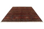 8x10 Brown and Multicolor Tribal Rug