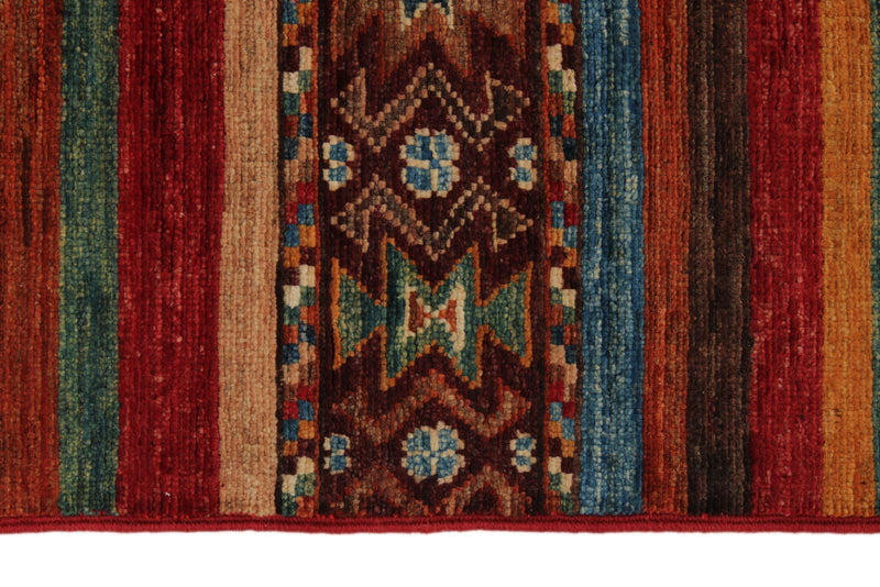 8x10 Brown and Multicolor Tribal Rug