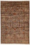 7x10 Brown and Multicolor Turkish Tribal Rug