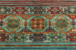 5x7 Green and Multicolor Tribal Rug