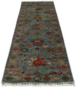 3x9 Blue and Multicolor Turkish Tribal Runner