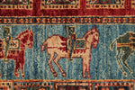 3x9 Multicolor and Light Blue Anatolian Traditional Runner
