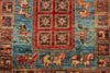 3x9 Multicolor and Light Blue Anatolian Traditional Runner
