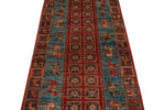 3x9 Multicolor and Light Blue Anatolian Traditional Runner