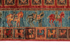 3x9 Multicolor and Light Blue Anatolian Traditional Runner